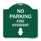 Signmission No Parking Fire Hydrant W/ Graphic, Green & White Aluminum Sign, 18" x 18", GW-1818-23742 A-DES-GW-1818-23742 - alternate 1